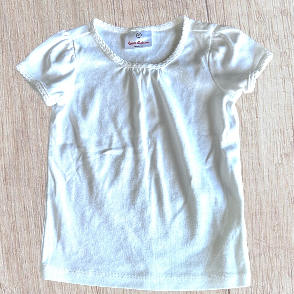 3 Hanna Andersson Scalloped White Tee